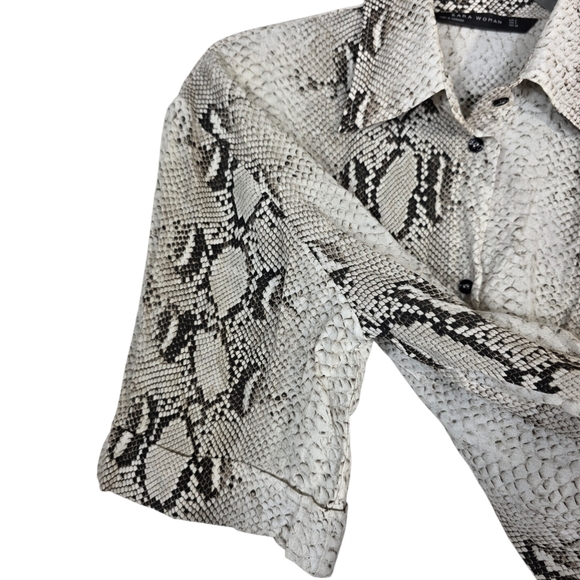 Zara Snake Print Flare Pants and buttond down shirt coordinates/blouse &Pants - Picture 9 of 15